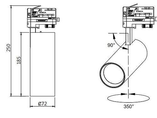30W LED TRACK LIGHT 3 PHASE (TH25-WHTC30C023P) - ONE STOP LIGHTING