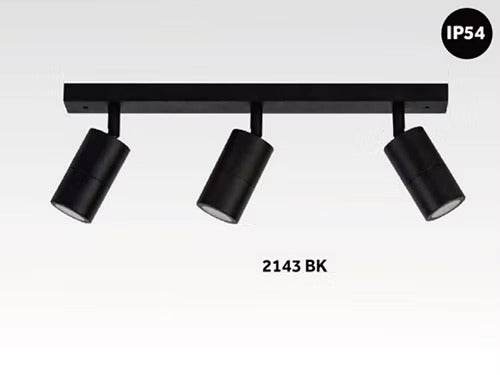 3 Lights Bar Adjustable Spot Light Black