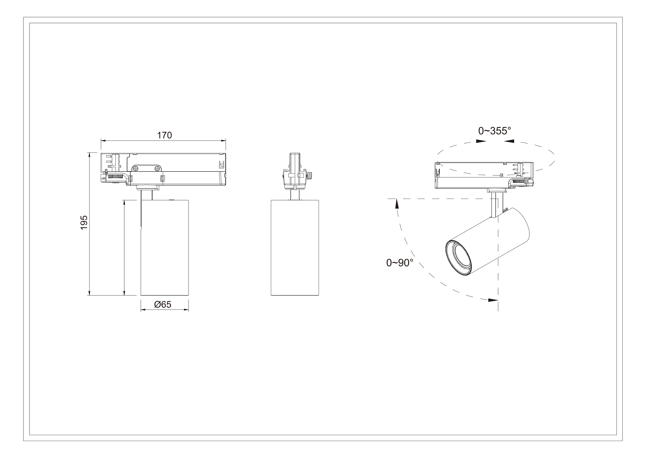 3A Lighting 15W Single Circuit Led Track Light TH13
