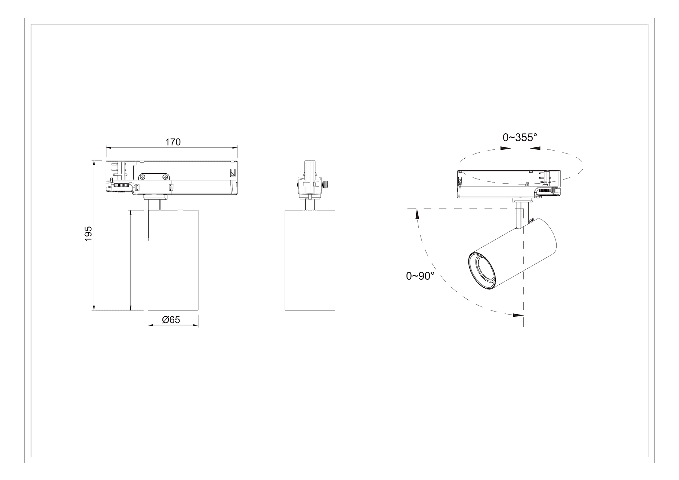 3A Lighting 15W Single Circuit Led Track Light TH13