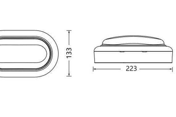 3A Lighting: 15W LED OVAL BUNKER LIGHT