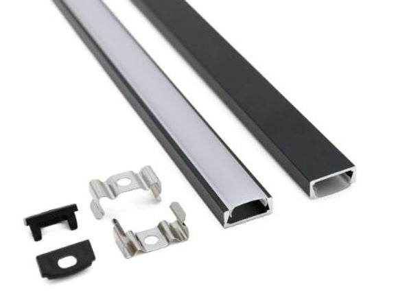 3MTR SURFACE MOUNT PROFILE Black (Pack of 10)