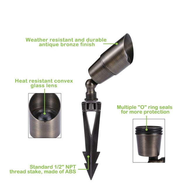 Pro Light Club Brass Directional Spotlight PSL2100WB
