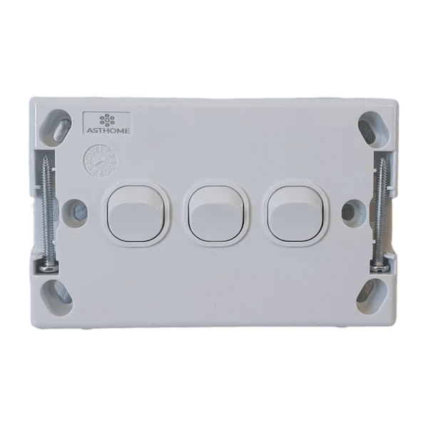 30513NLS 3 Gang Switch 10A Horizontal - ONE STOP LIGHTING