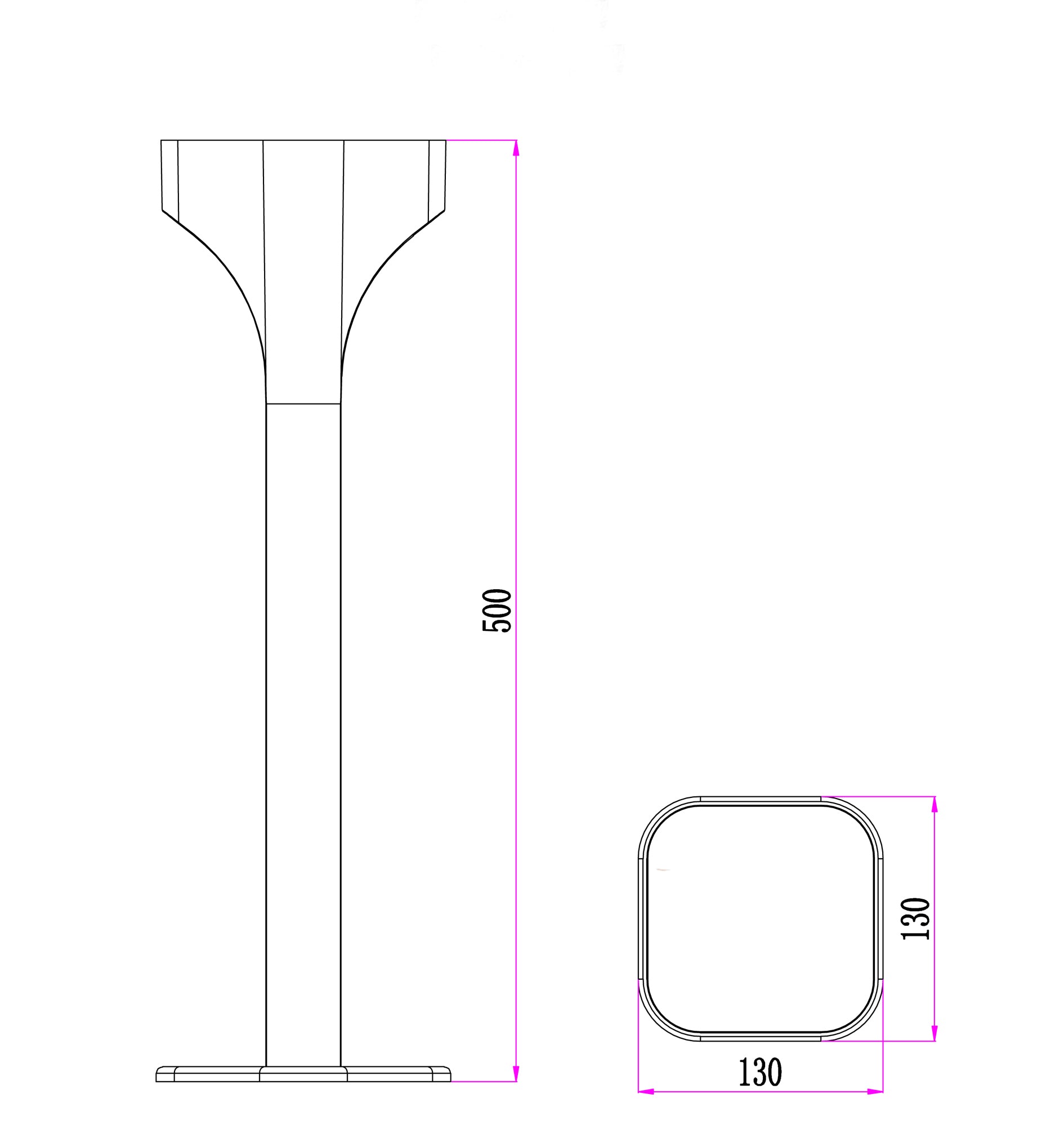 CLA SHU: LED 2 way Surface Mounted Bollard Light