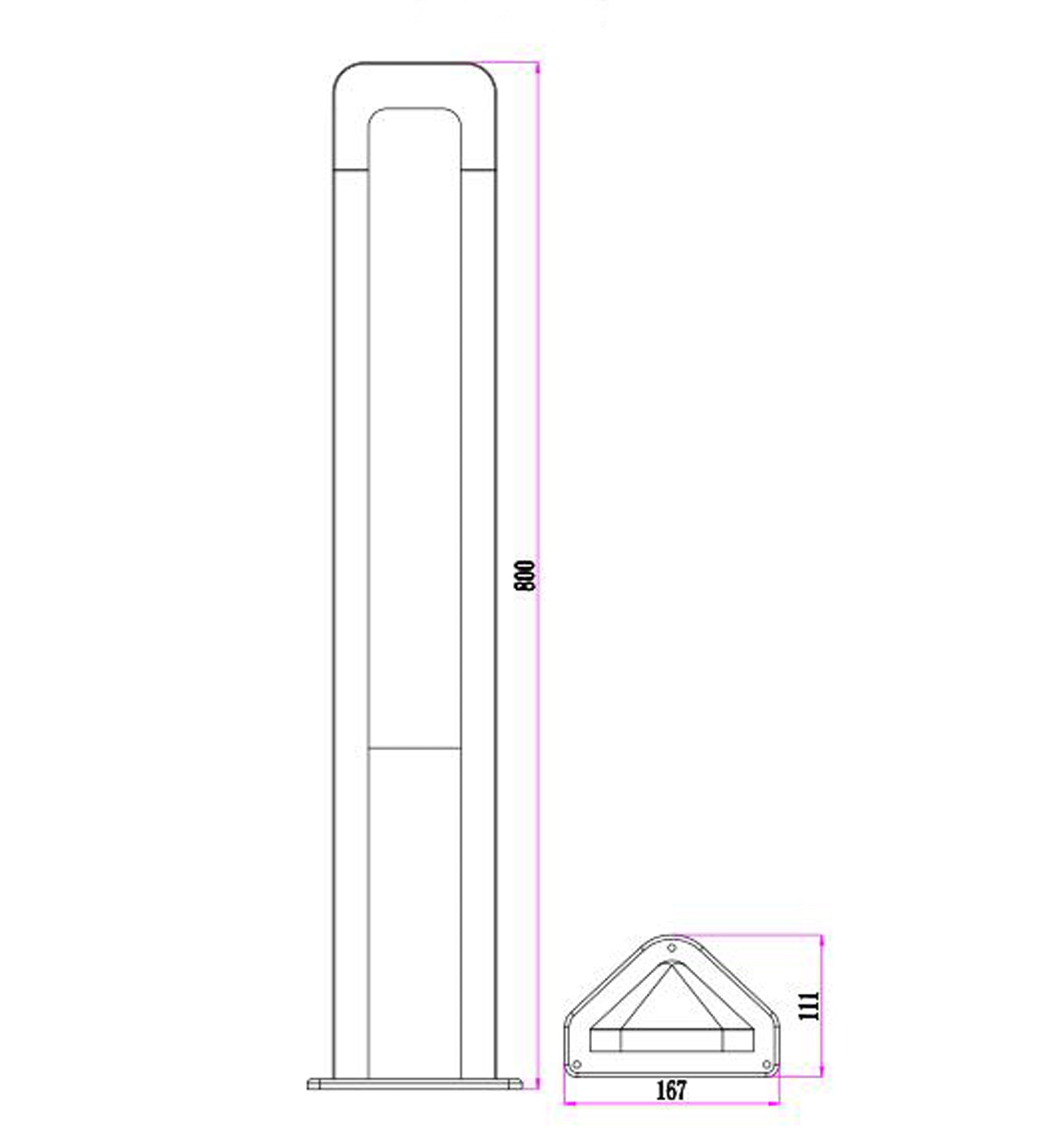 CLA Hathor LED Surface Mounted Dark Grey Bollard Light