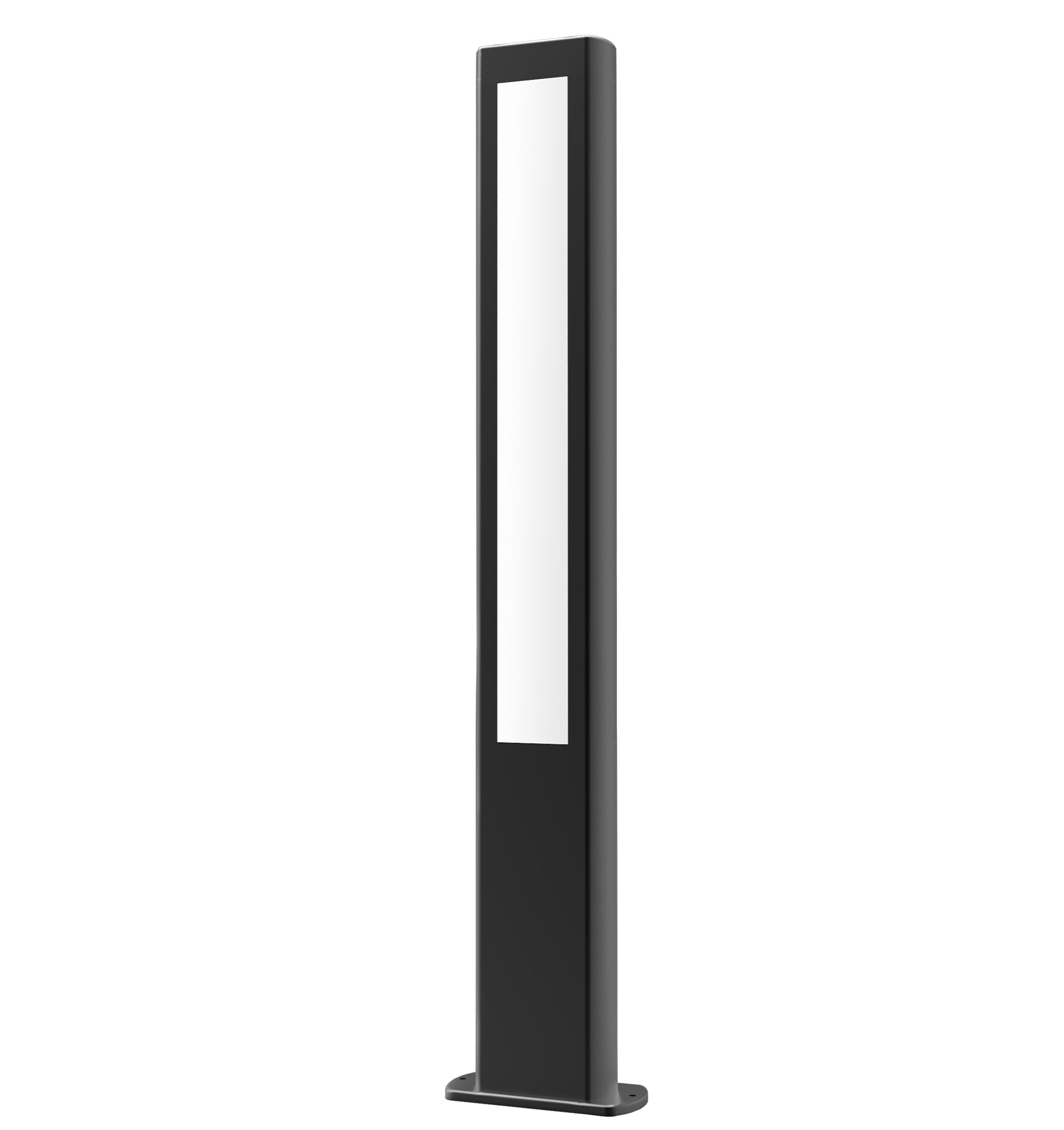 CLA AMUN: LED Surface Mounted Matte Black Rectangular Bollard Light Large