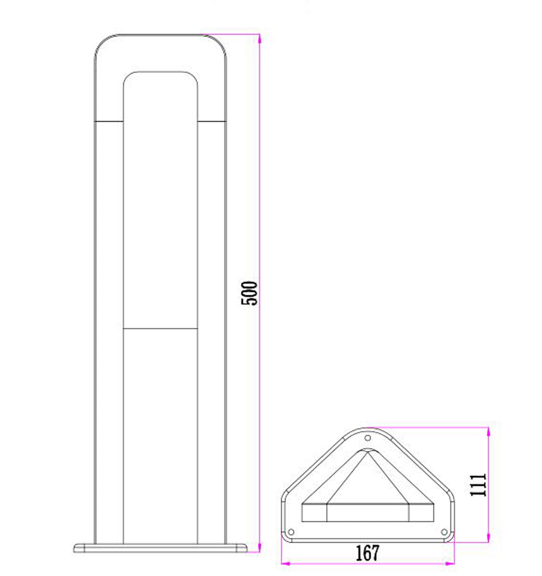 CLA Hathor LED Surface Mounted Dark Grey Bollard Light