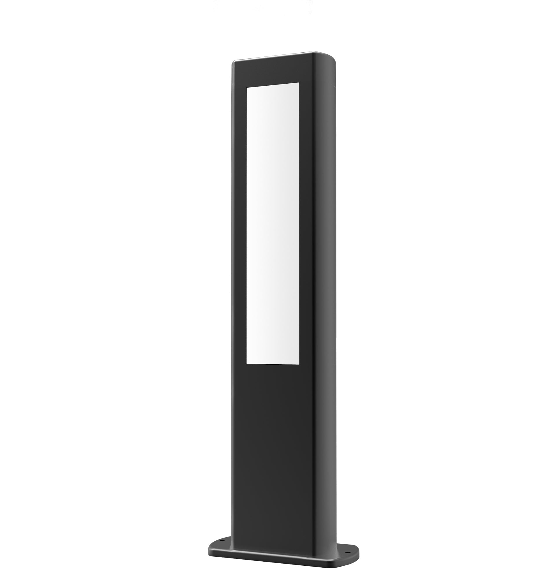 CLA AMUN: LED Surface Mounted Matte Black Rectangular Bollard Light Medium