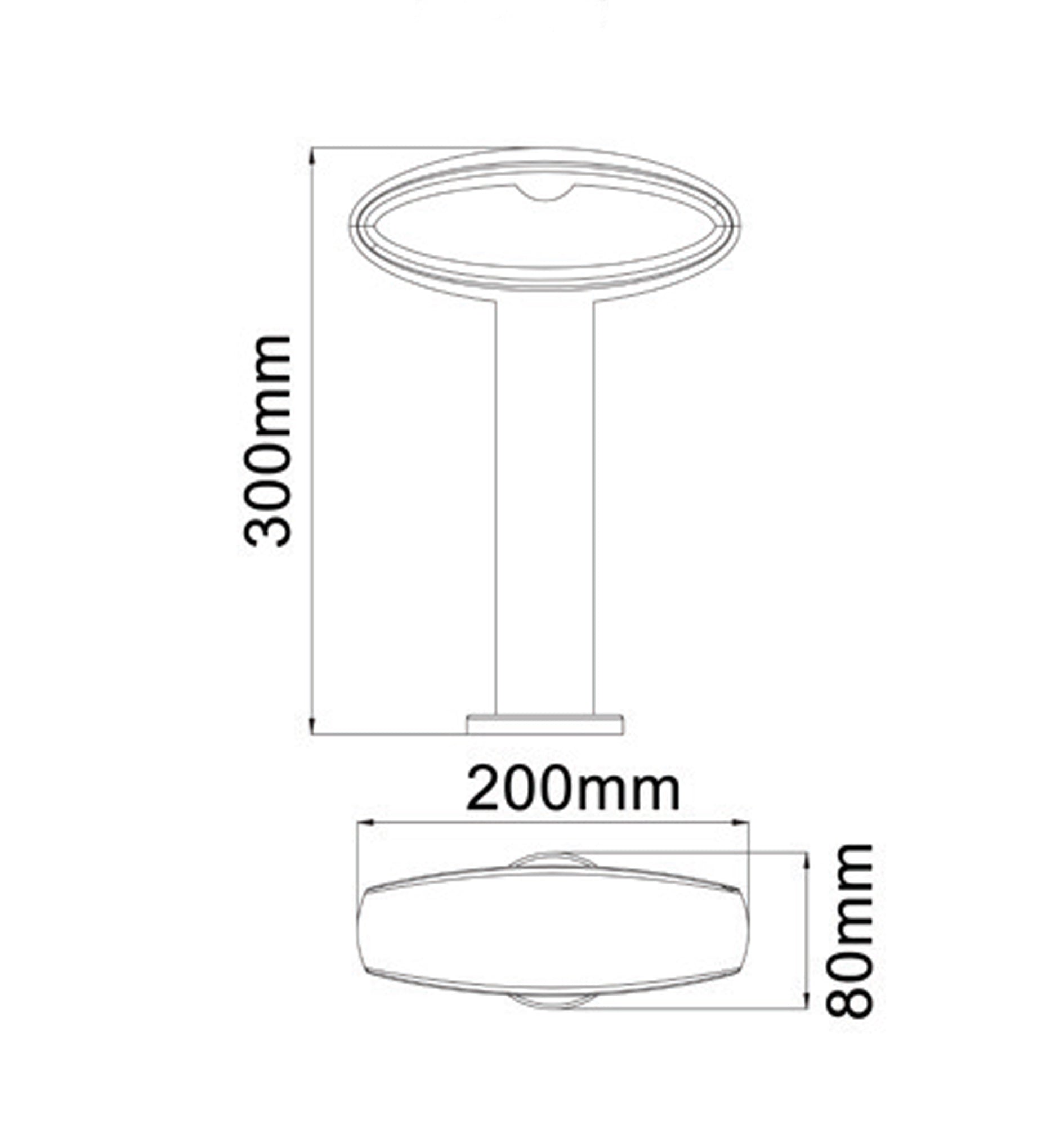CLA Horus LED Surface Mounted Open Oval Bollard Light