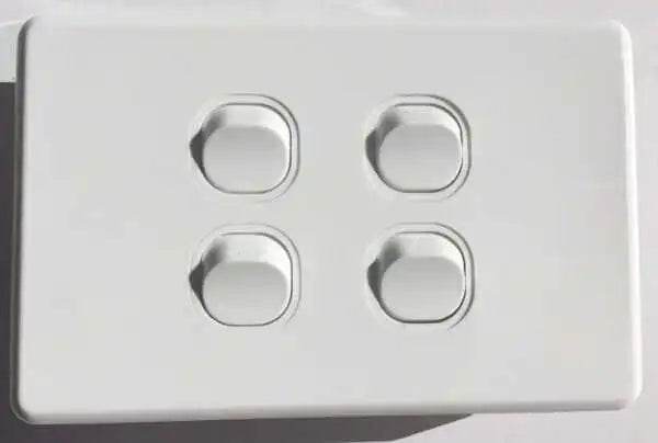 30514NLS Horiztonal 4 Gang Light Switch 10Amp 250V - ONE STOP LIGHTING