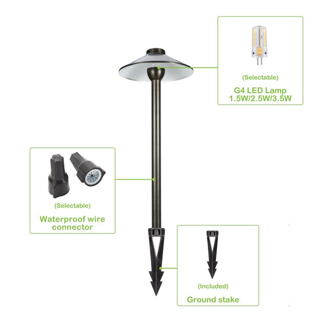 Pro Light Club Brass Path Light PPLB03