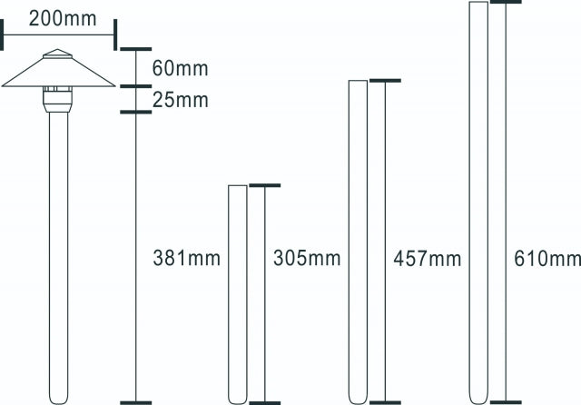 Pro Light Club Brass Path Light PPL2403WB