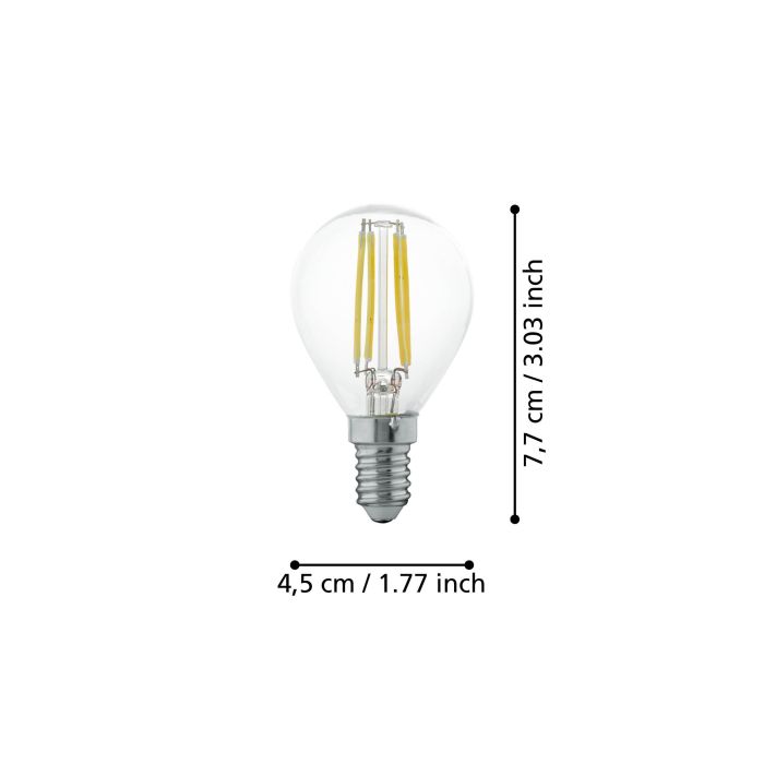 Eglo 4W E14 LED Warm White Globe Clear