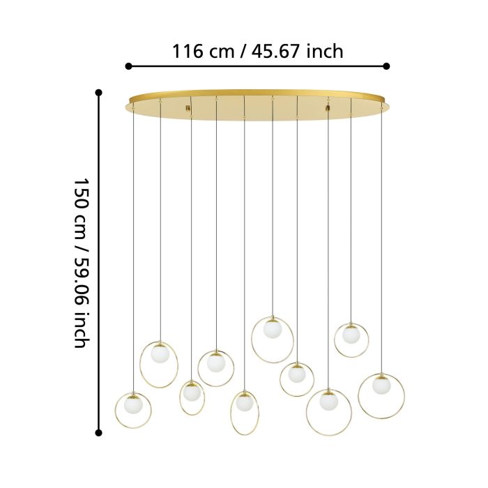 Eglo PORTOCOLOM Pendant Light Oval-Shape Small