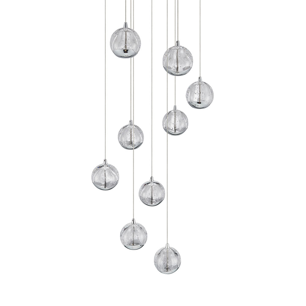 Segovia 9 Light 45W LED Pendant Chrome / Warm White