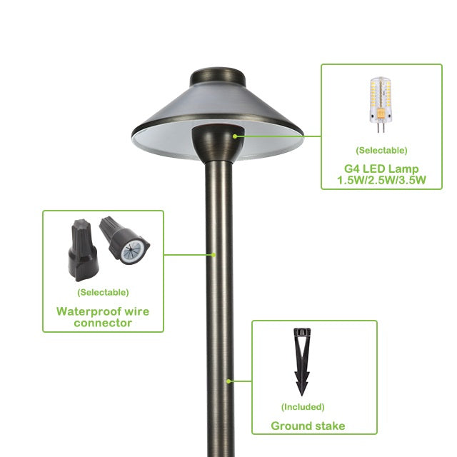 Pro Light Club Brass Path Light PPLB02
