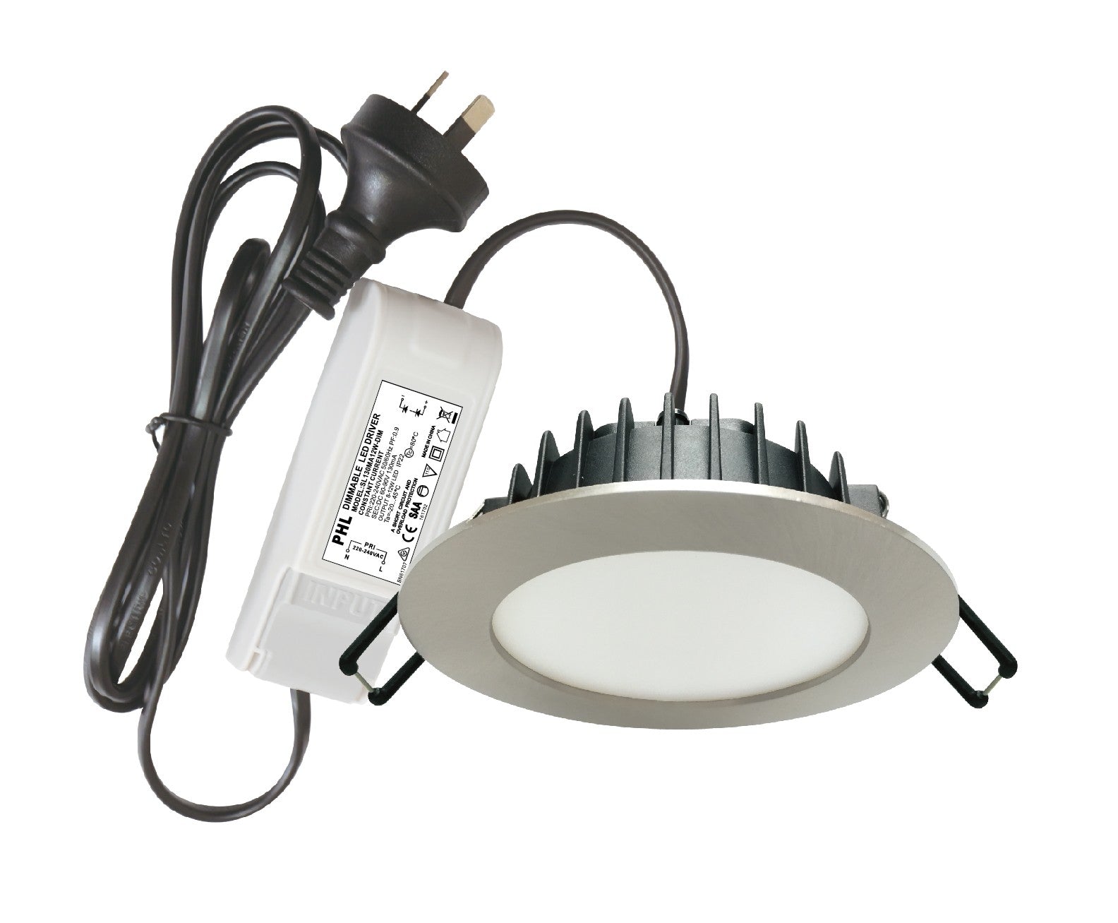 PHL Channel Tri-colour Downlight Brsuh Chrome