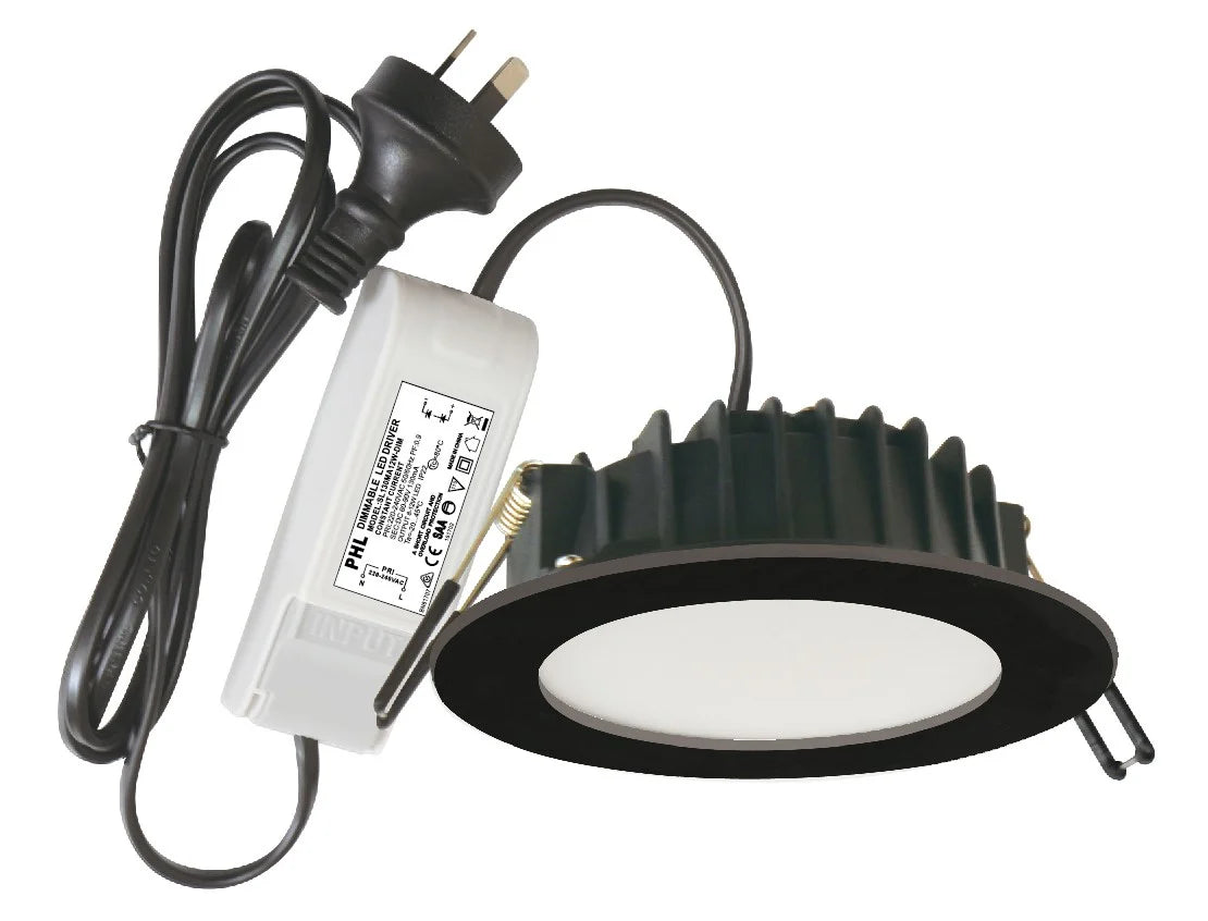 PHL Channel Tri-colour Downlight Black