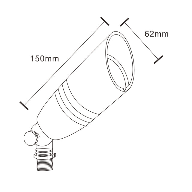 Pro Light Club Brass Directional Spotlight With Light - PSL2800WB