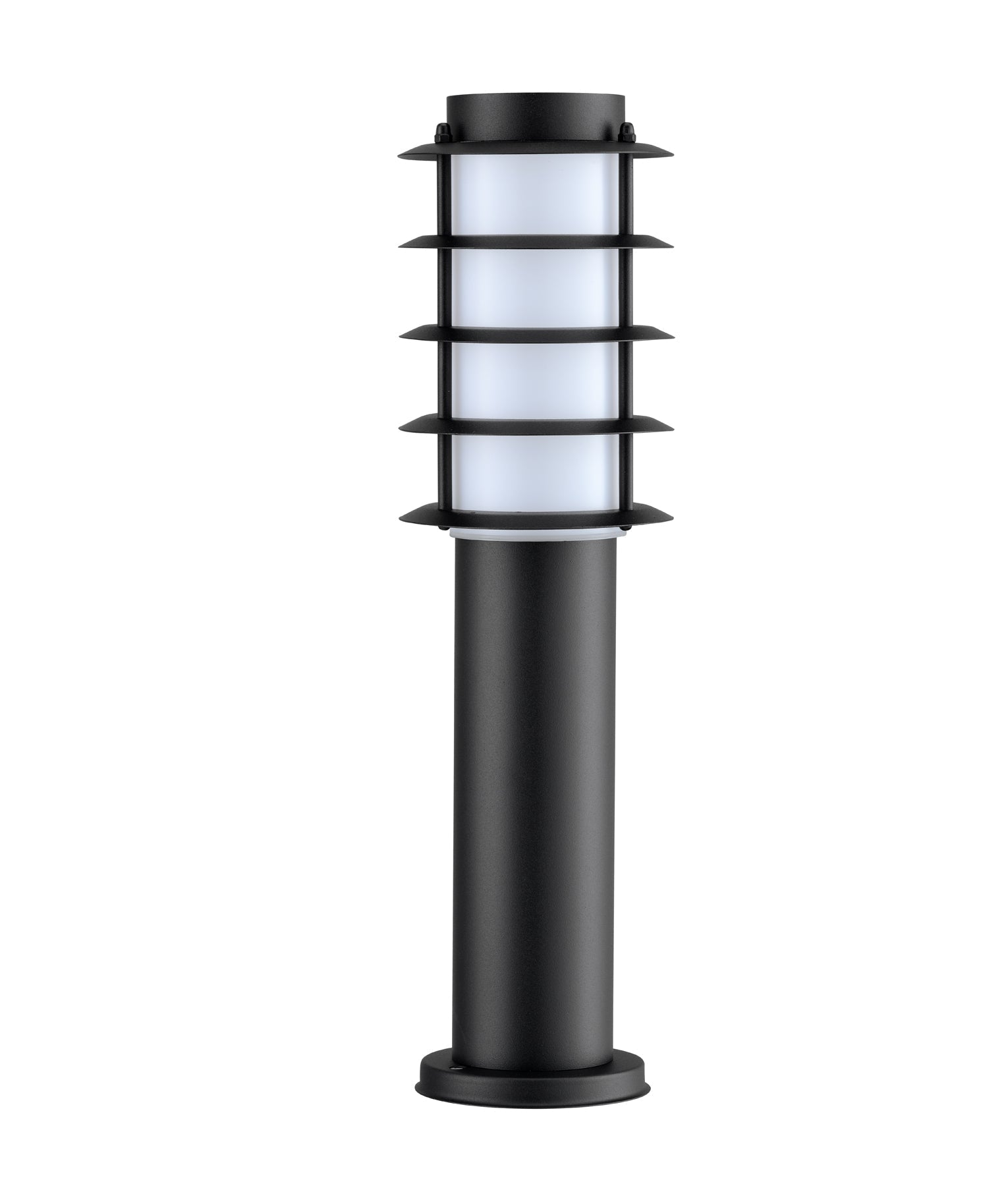 CLA BORDA: E27 Surface Mounted Louvred Black Bollard Lights Small