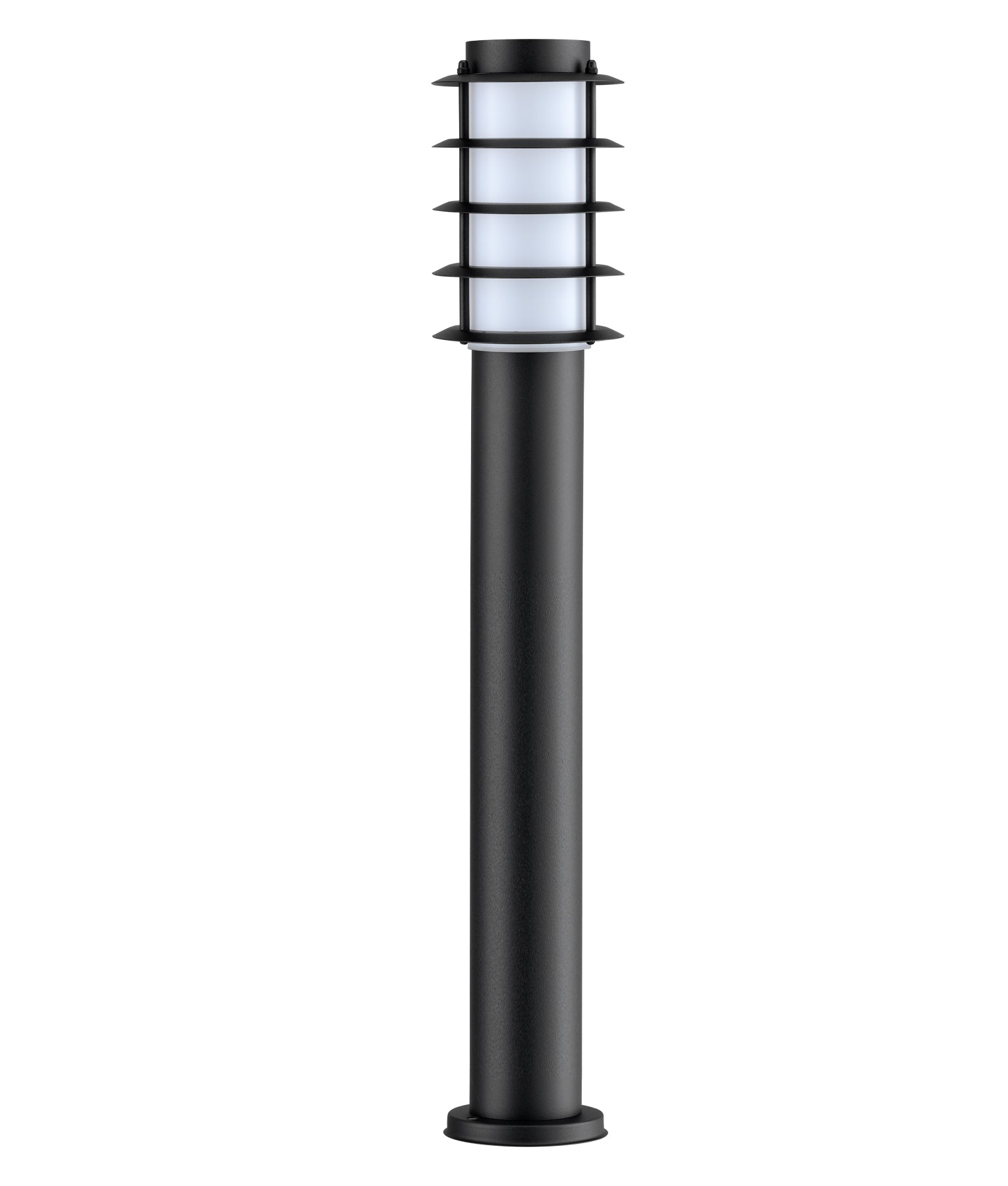 CLA BORDA: E27 Surface Mounted Louvred Black Bollard Lights Large