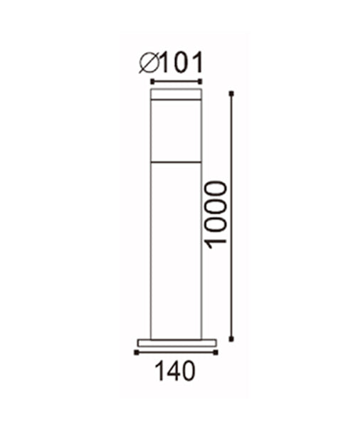 CLA ELANORA: E27 Surface Mounted Black Bollard Lights