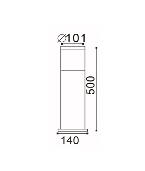CLA ELANORA: E27 Surface Mounted Black Bollard Lights