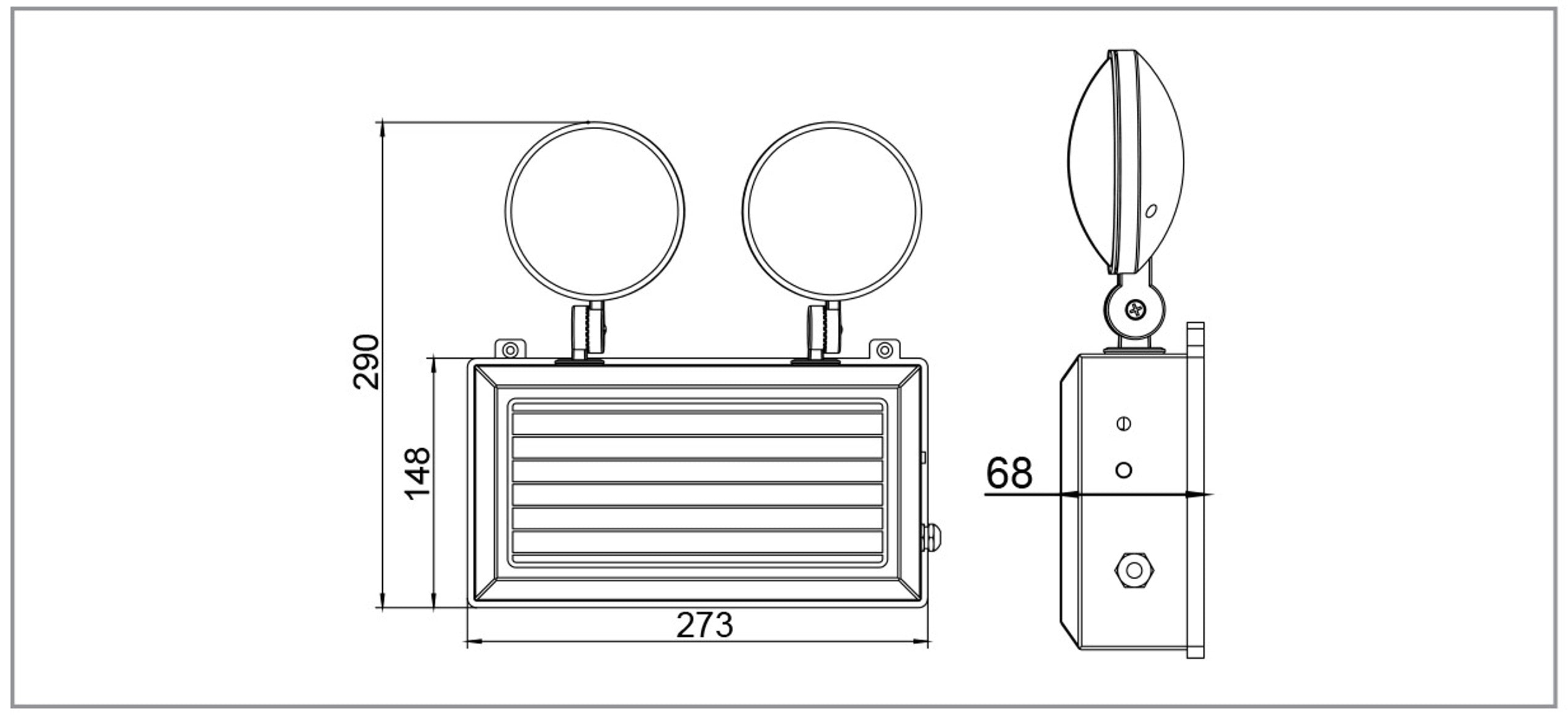 Lawell: MICKY IP65 Twin Spot Emergency Light