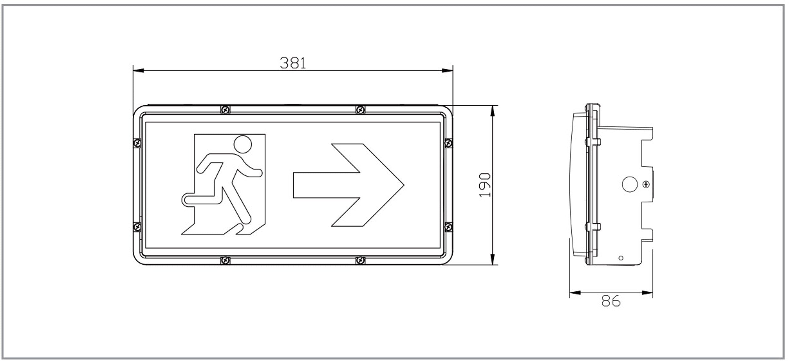 Lawell: OMEGA Weatherproof Exit Light