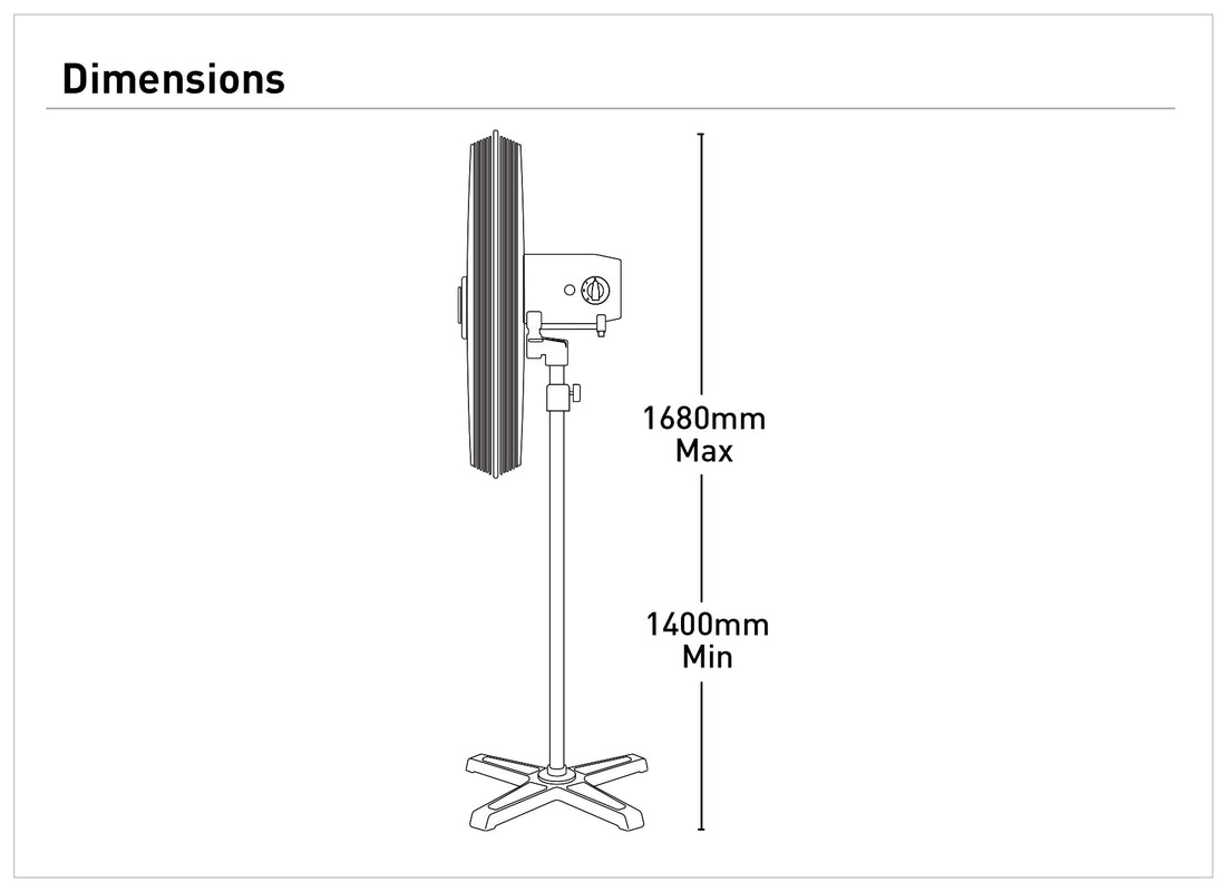 Mercator Broome 75cm Industrial Pedestal Fan FF101230BK