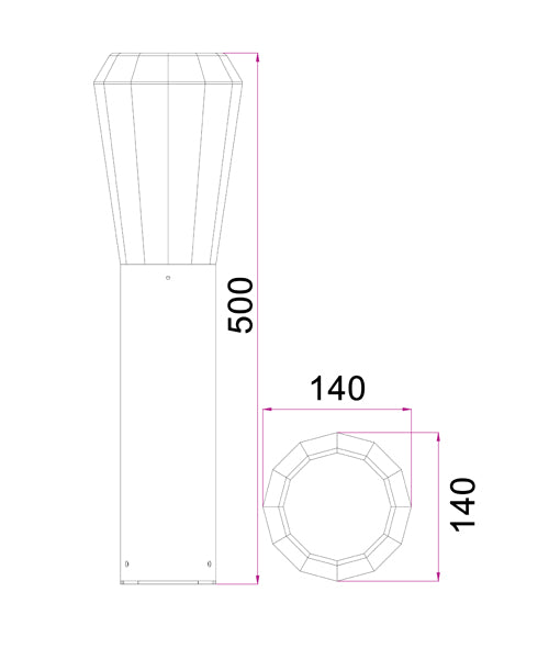 CLA GEB: LED Surface Mounted Tapered Bollard Light