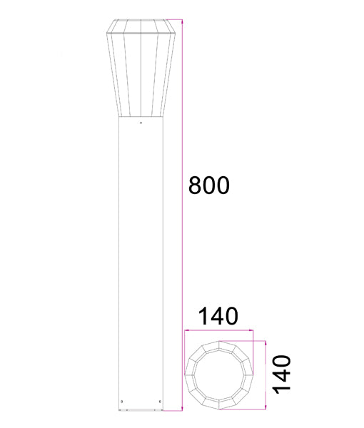 CLA GEB: LED Surface Mounted Tapered Bollard Light