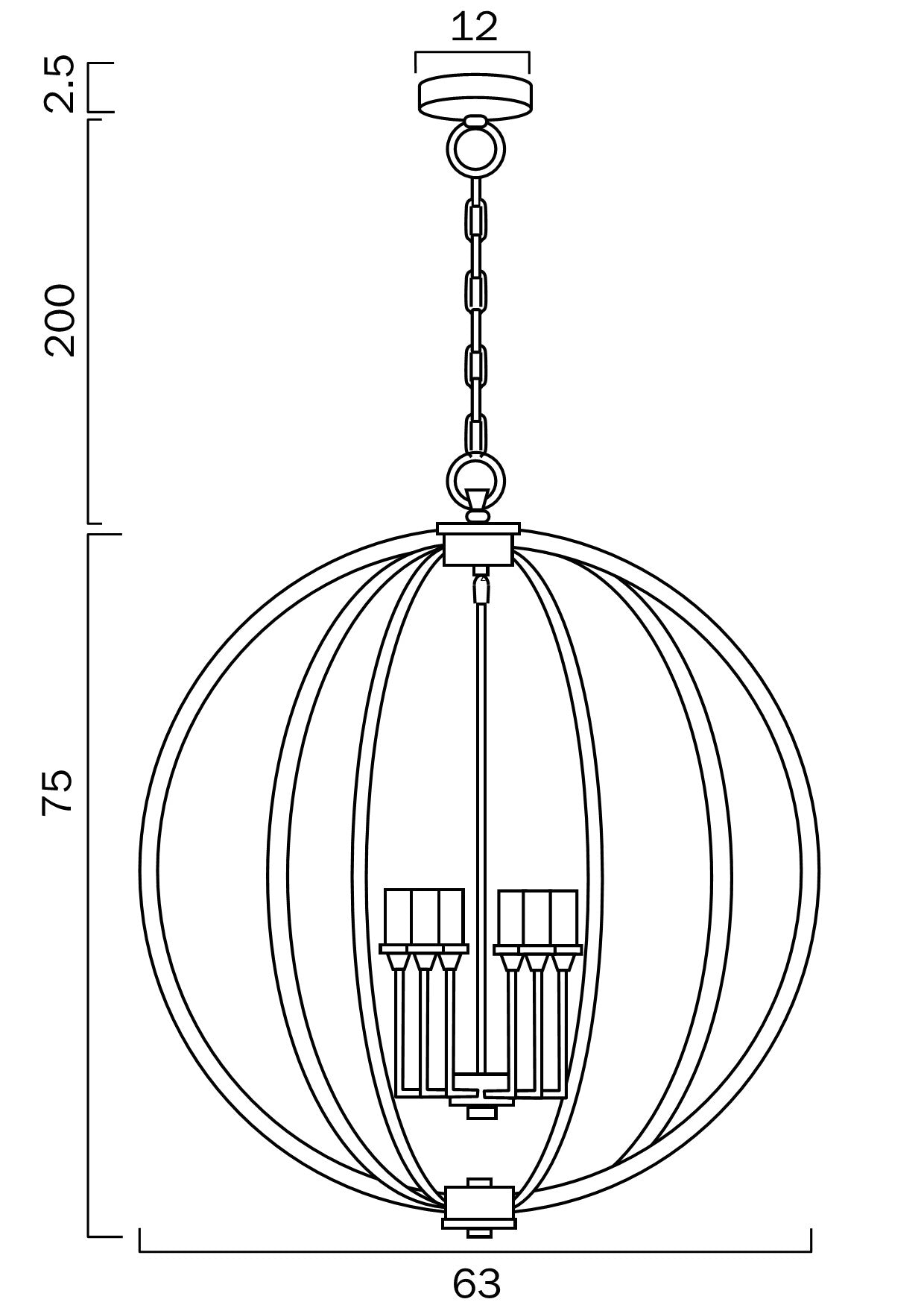 Telbix Lighting: KENDALL PENDANT 6Lt