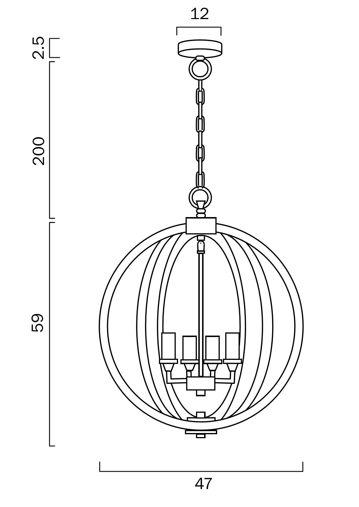 Telbix Lighting: KENDALL PENDANT 4 Lt