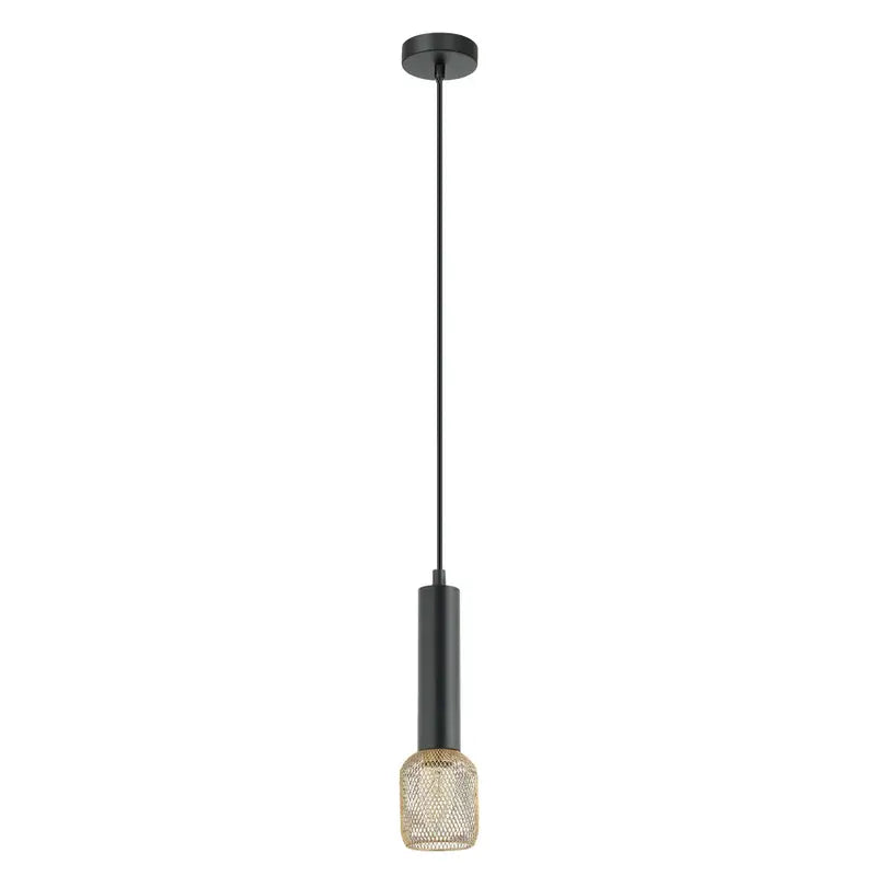 CLA LIGHTING-MIKRO: Interior Cylinder & Mesh Pendant Lights Black