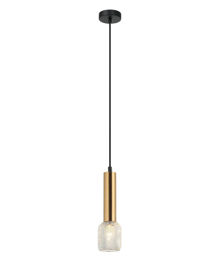 CLA LIGHTING-MIKRO: Interior Cylinder & Mesh Pendant Lights Golden