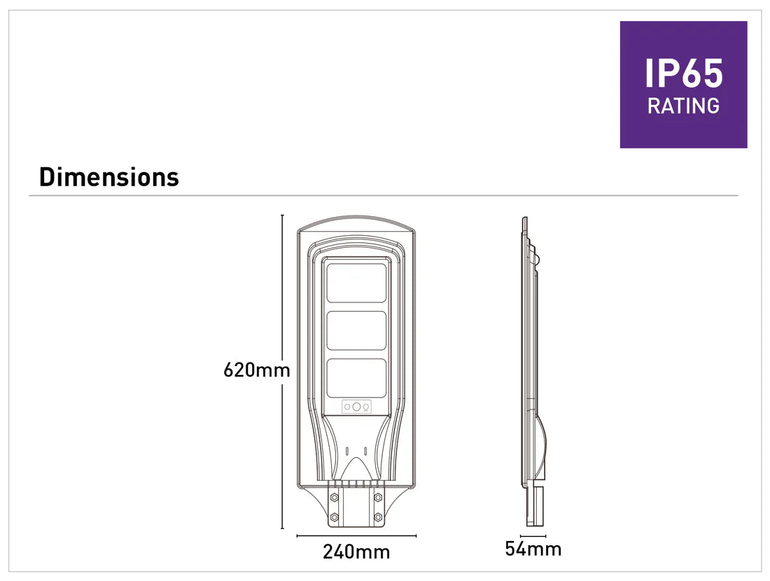 Mercator Lighting Epsilon II 2000lm Solar Streetlight with Remote