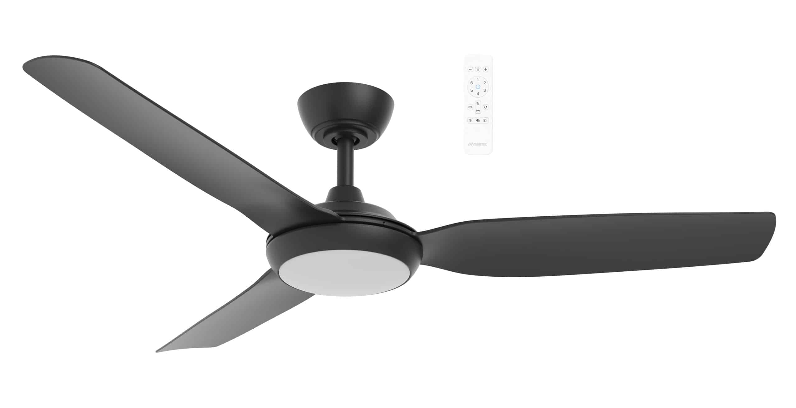 Martec Smart Viper 48" and 52" DC 3 Bladed Ceiling Fan With 18W CCT LED Dimmable Light & Remote