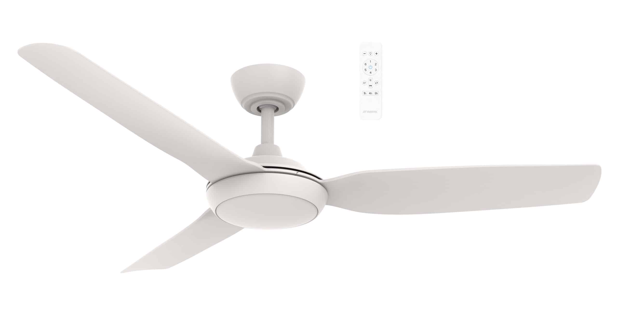 Martec Smart Viper 48" and 52" DC 3 Bladed Ceiling Fan With 18W CCT LED Dimmable Light & Remote