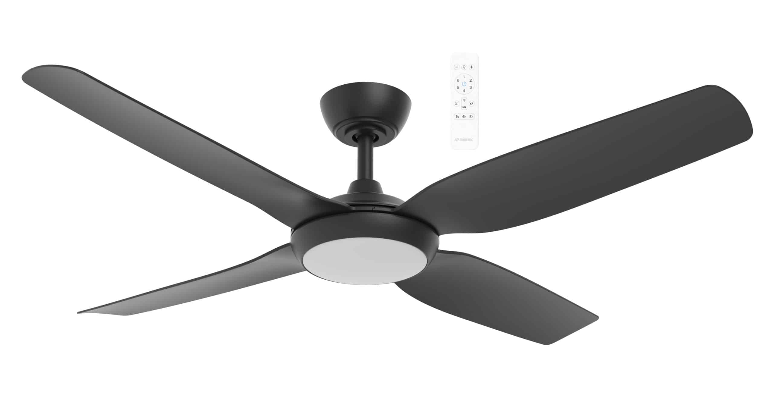 Martec Smart Viper 48" and 52" DC 3 Bladed Ceiling Fan With 18W CCT LED Dimmable Light & Remote