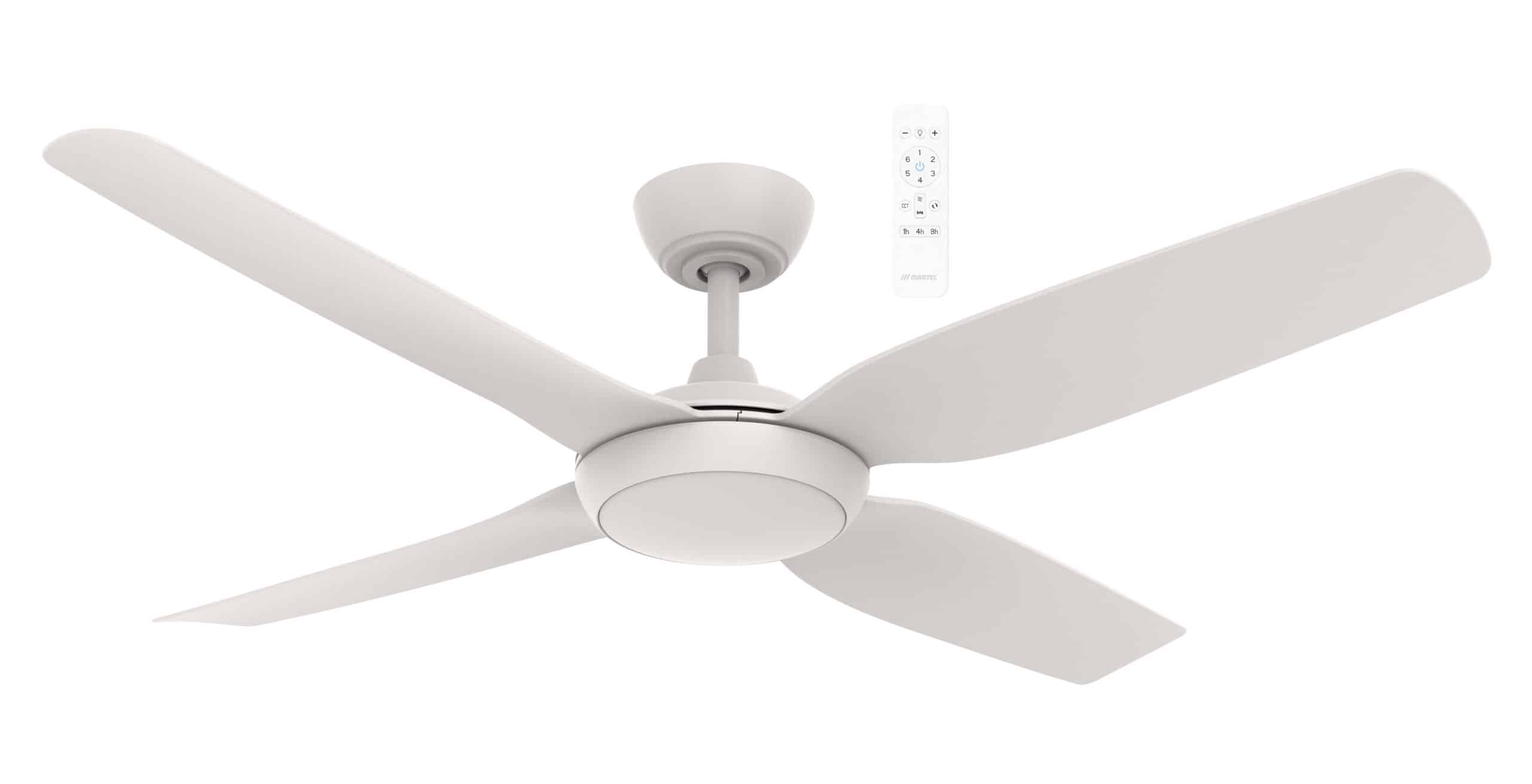 Martec Smart Viper 48" and 52" DC 3 Bladed Ceiling Fan With 18W CCT LED Dimmable Light & Remote