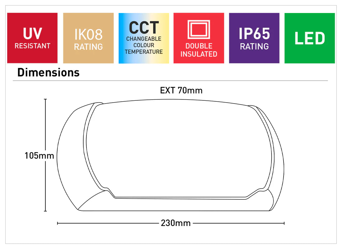 Mercator Blake LED Bunker Light with CCT