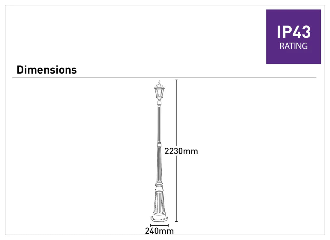 Mercator Yarra Outdoor Lamp Post Coach Light