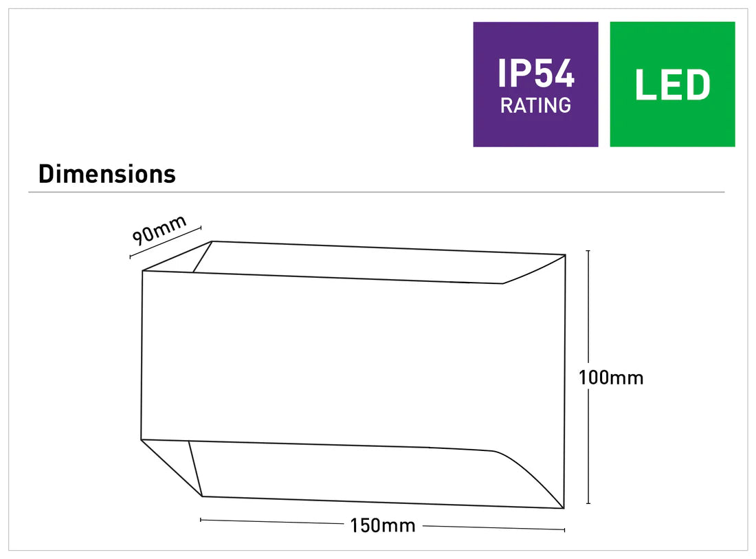 Mercator Elise 10W LED Up/Down Wall Light