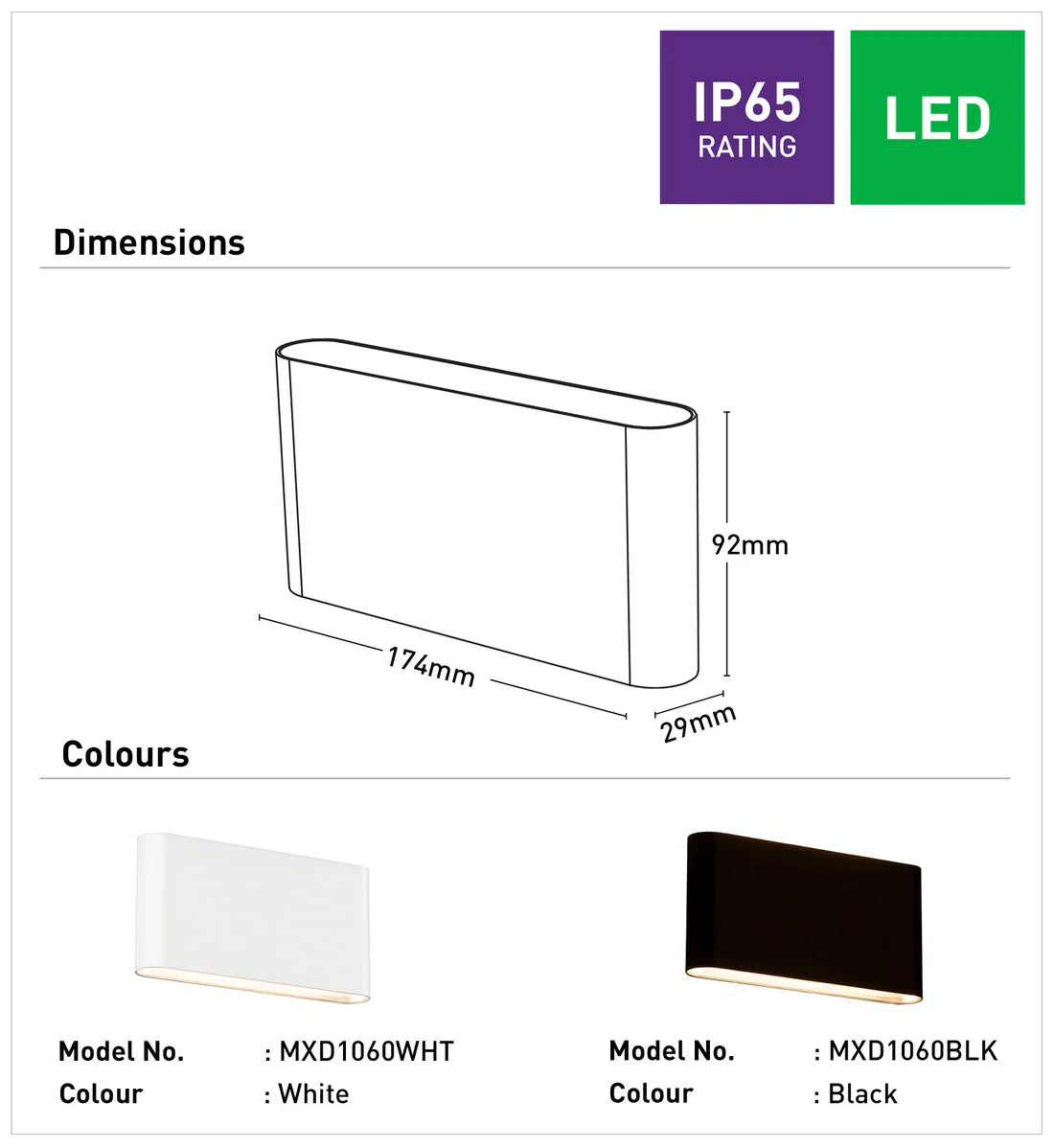 Mercator Sasha II LED Up/Down Wall Light