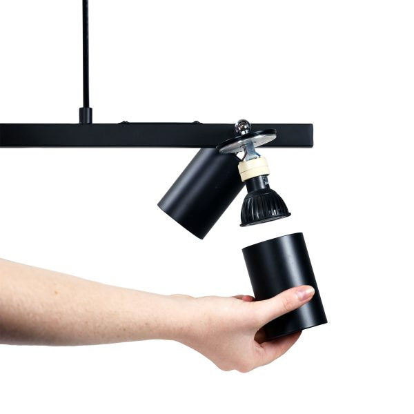 Oriel Lighting BRIDGE 4 Black Linear Spotlight Pendant
