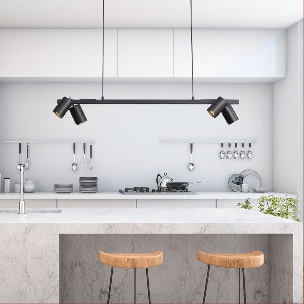 Oriel Lighting BRIDGE 4 Black Linear Spotlight Pendant