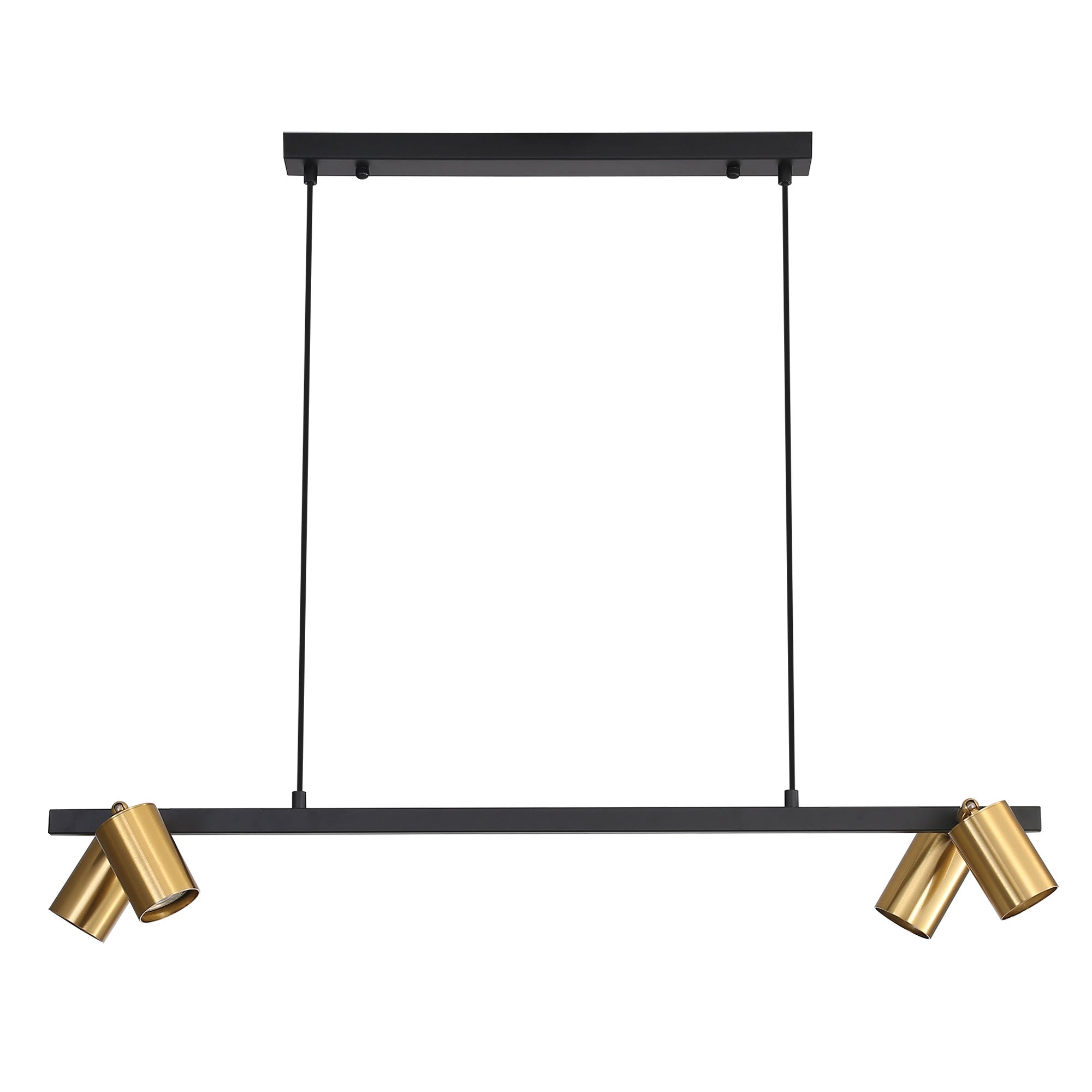 Oriel Lighting BRIDGE 4 Black and Satin Brass Linear Spotlight Pendant