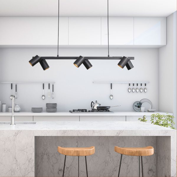Oriel Lighting BRIDGE 6 Black Linear Spotlight Pendant